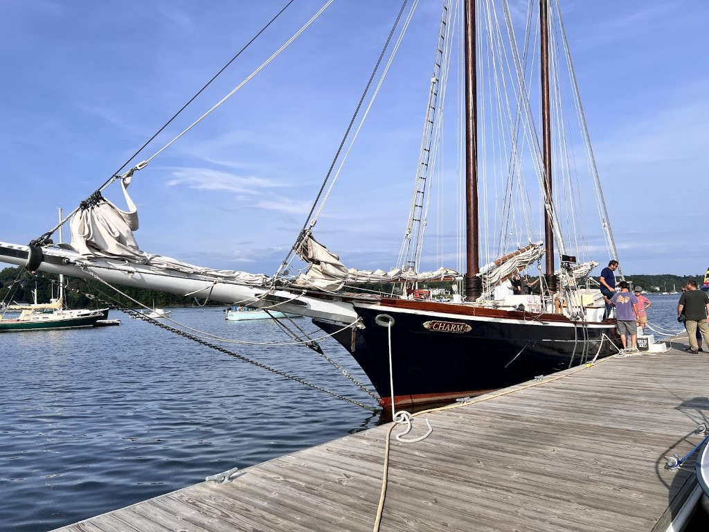 The Schooner Charm moored in Belfast, Maine